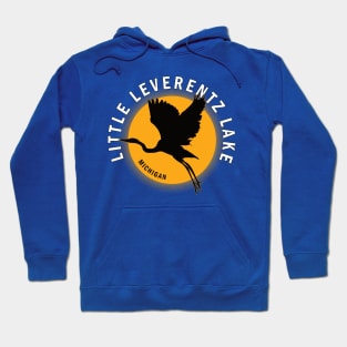 Little Leverentz Lake in Michigan Heron Sunrise Hoodie